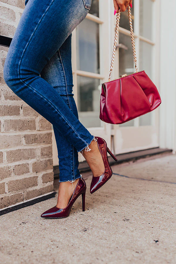 The Galilea Patent Heel In Windsor Wine - Image 4
