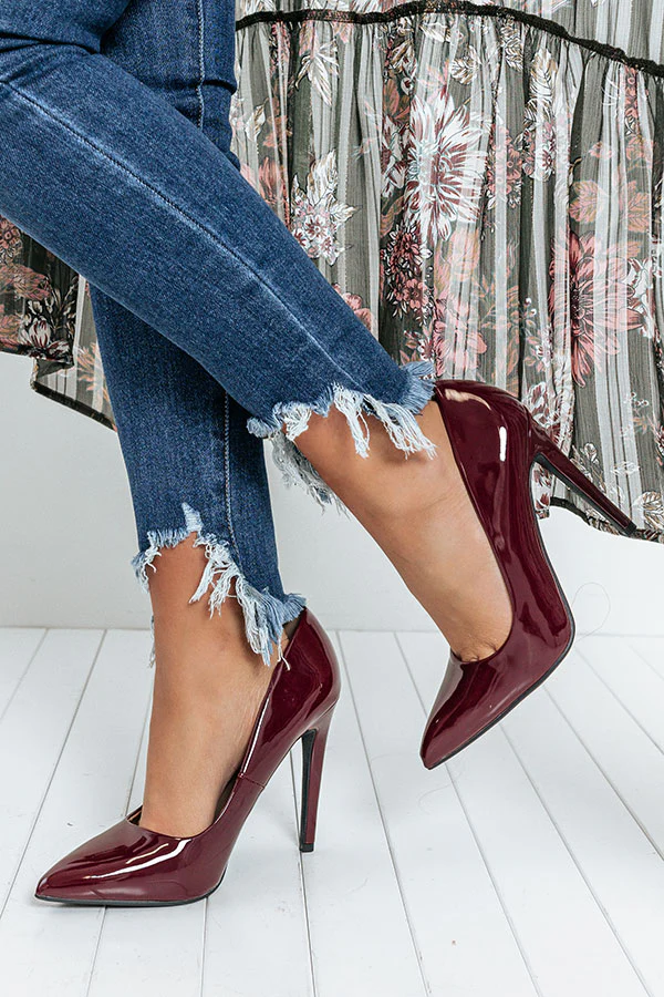 The Galilea Patent Heel In Windsor Wine - Image 5