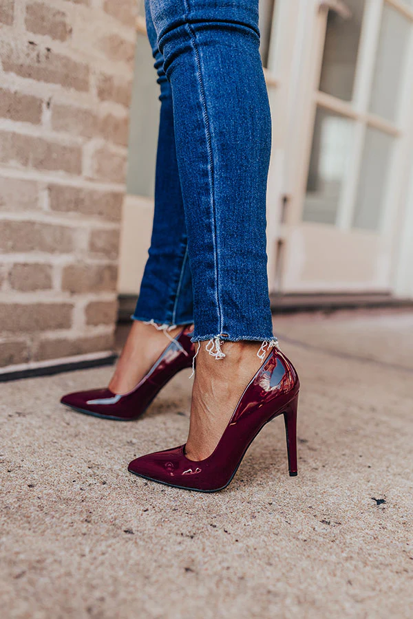 The Galilea Patent Heel In Windsor Wine - Image 7