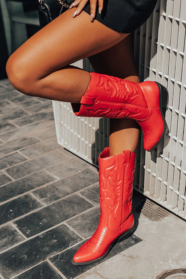 The Garth Faux Leather Cowboy Boot - Image 2