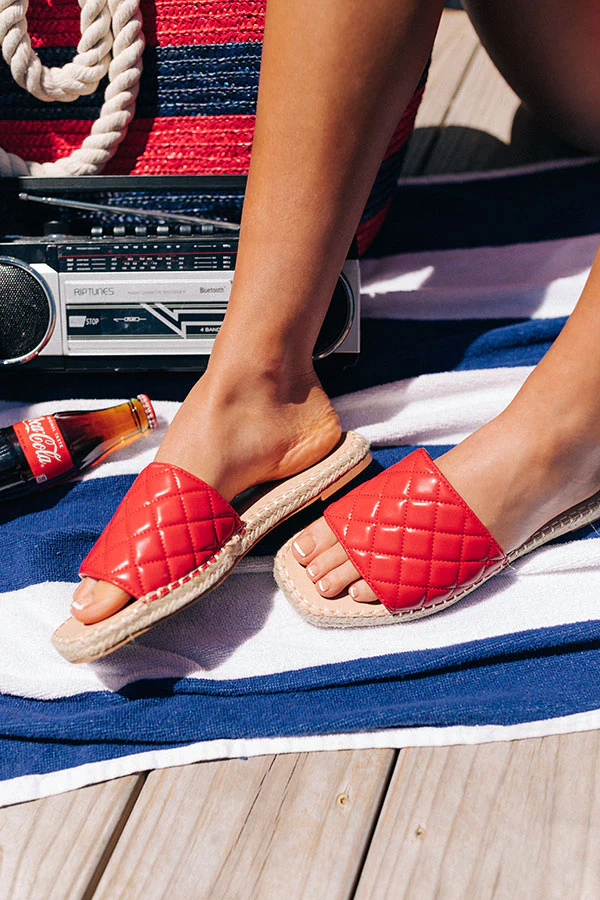 The Hartley Faux Leather Sandal In Red - Image 2
