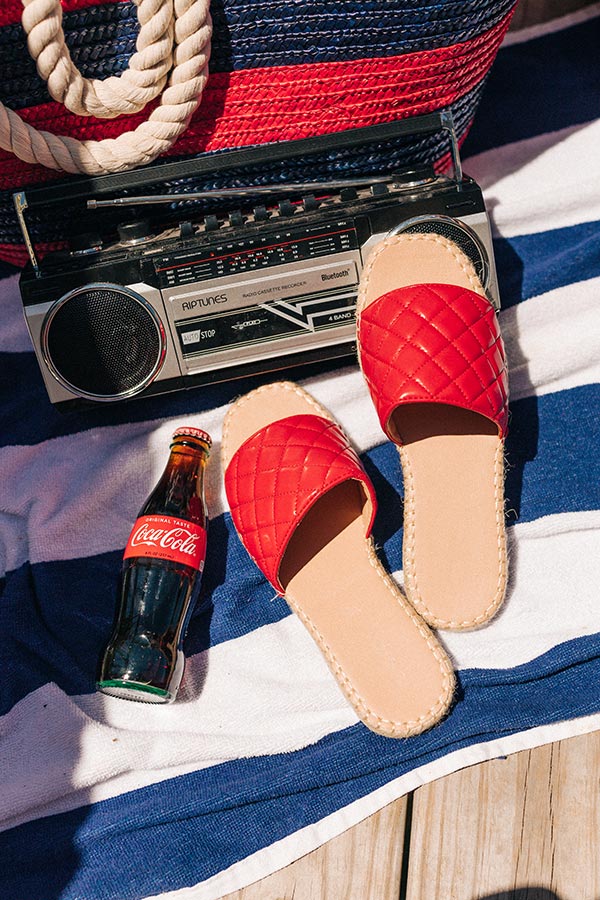 The Hartley Faux Leather Sandal In Red - Image 3