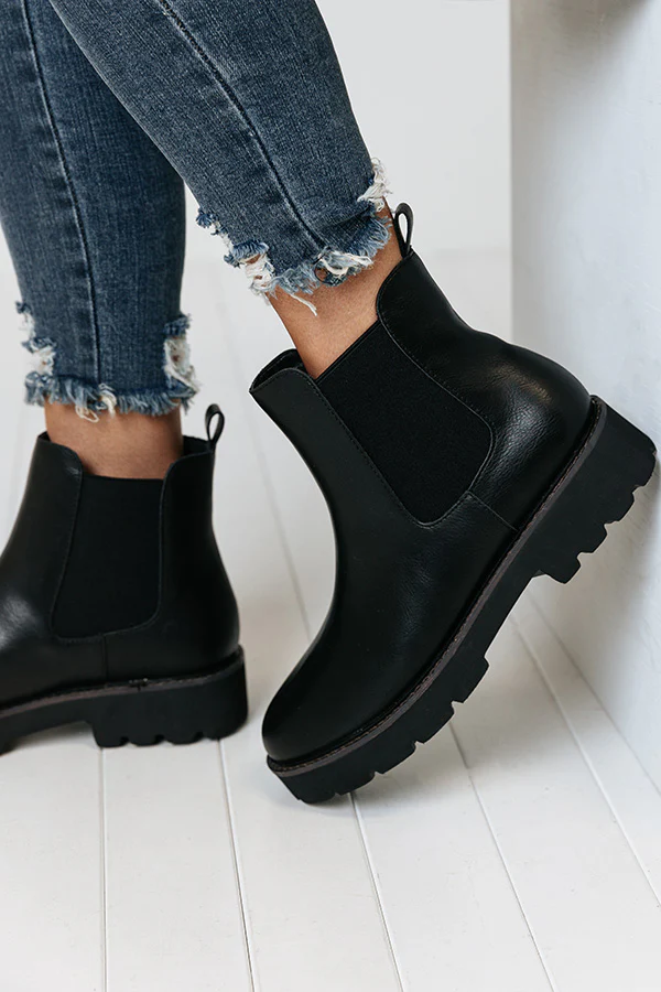 The Jaxon Faux Leather Boot in Black - Image 4