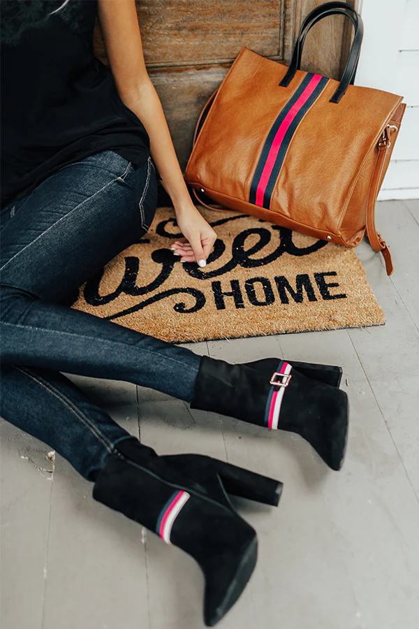 The Jet Set Faux Suede Bootie In Black - Image 2