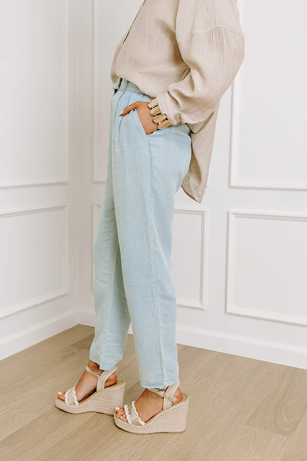 The Junie High Waist Chambray Pants - Image 3