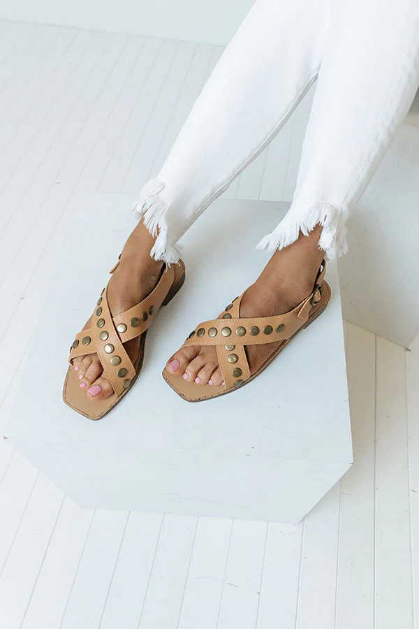 The Kallsey Faux Leather Sandal in Tan - Image 2
