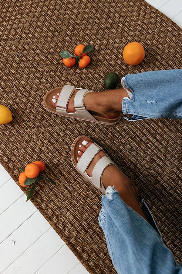The Kanan Faux Leather Sandal In Birch - Image 3