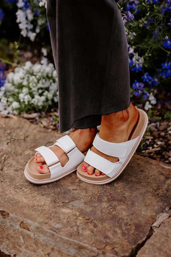 The Kanan Faux Leather Sandal In Ivory - Image 6