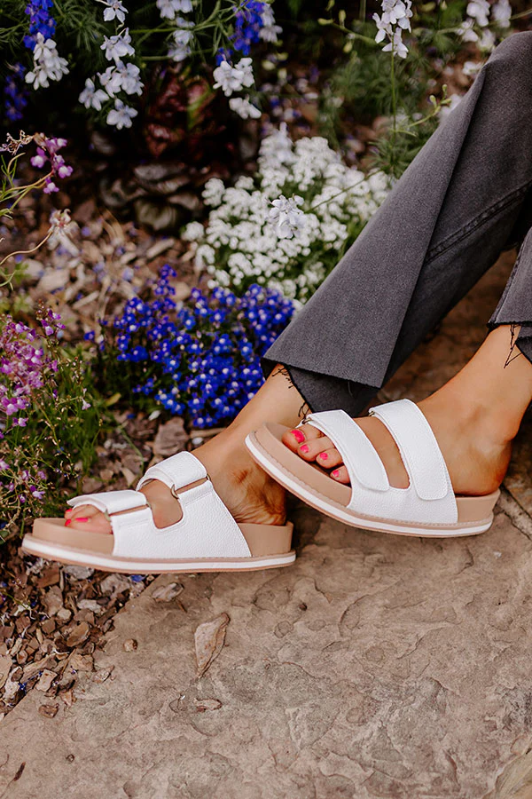 The Kanan Faux Leather Sandal In Ivory - Image 8
