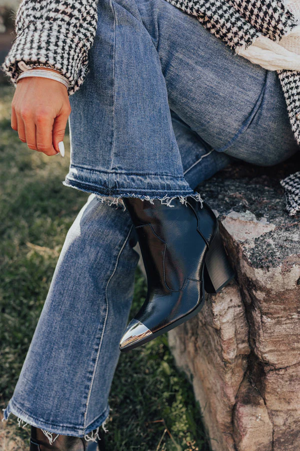 The Kaylie Faux Leather Bootie In Black - Image 3