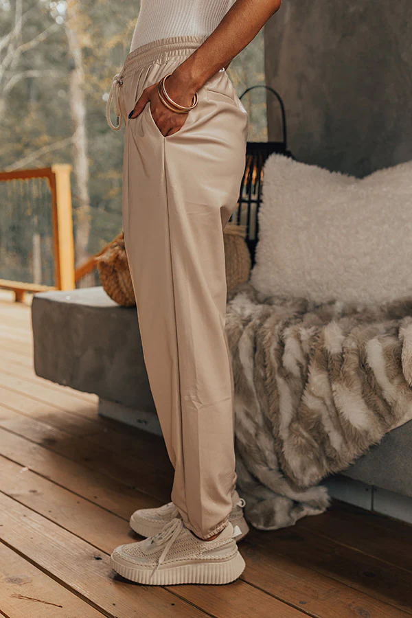 The Kennedy High Waist Faux Leather Joggers - Image 4