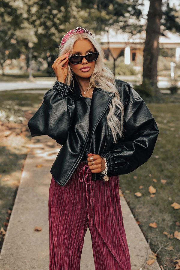 The Koty Faux Leather Jacket In Black - Image 5