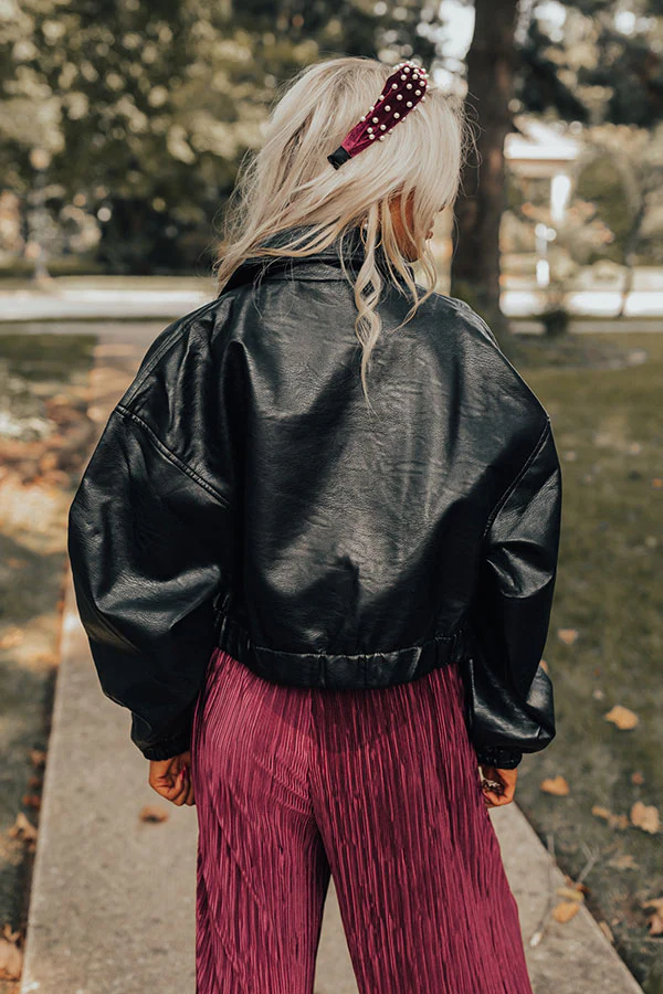 The Koty Faux Leather Jacket In Black - Image 8
