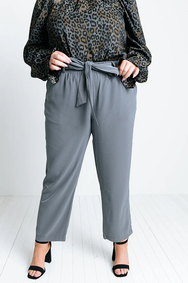 The Lari High Waist Trousers In Charcoal Curves - Image 2