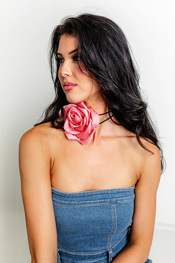 The Last Rose Wrap Necklace In Pink - Image 3