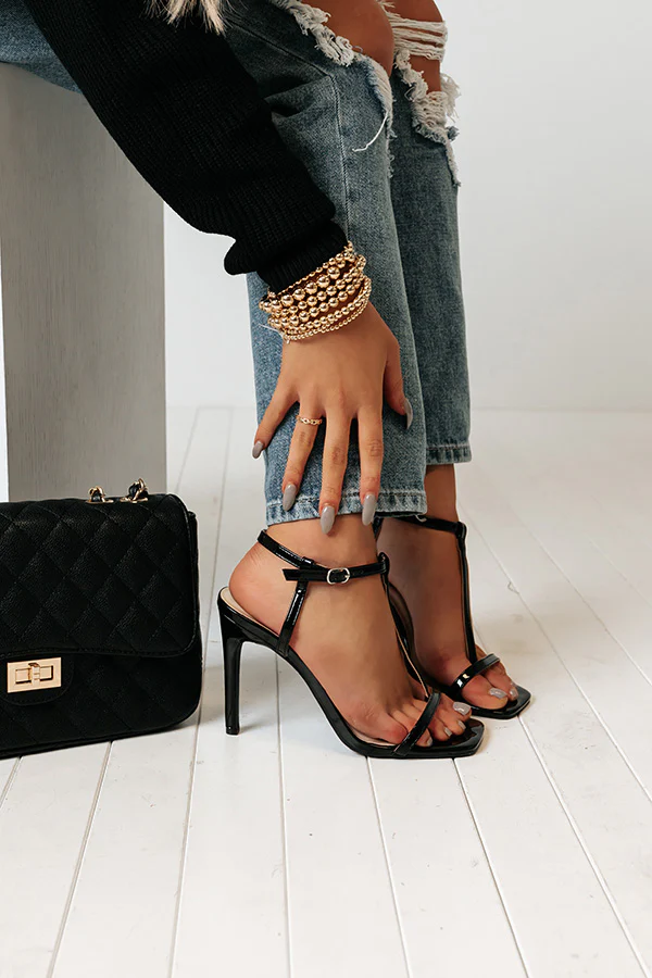 The Lucee Patent Heel In Black - Image 4