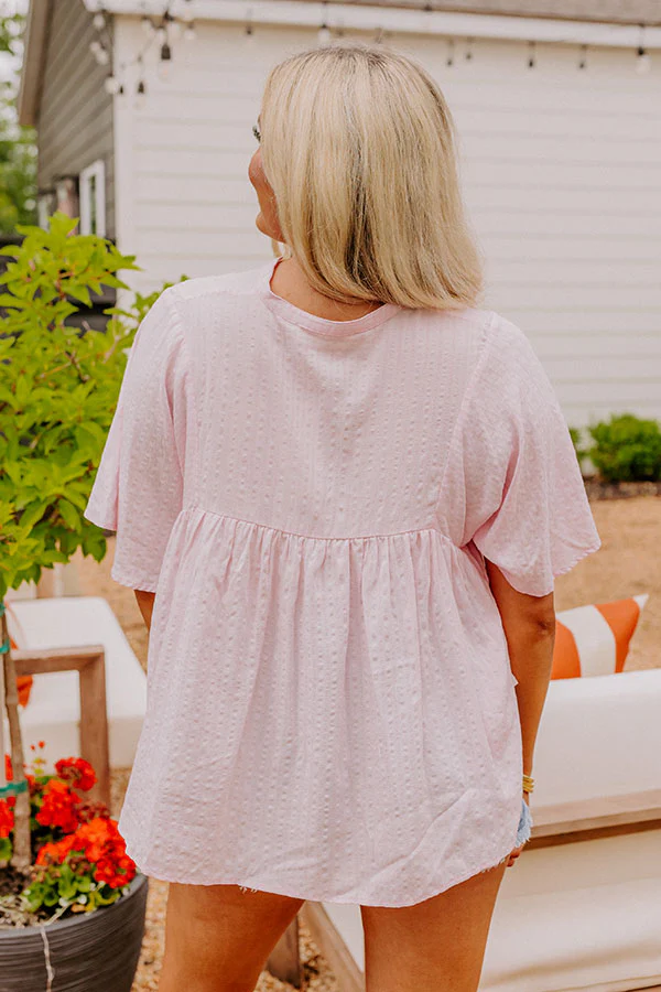 The Lucky One Babydoll Top In Pink - Image 3