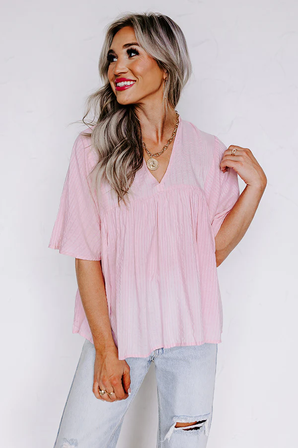 The Lucky One Babydoll Top In Pink - Image 5