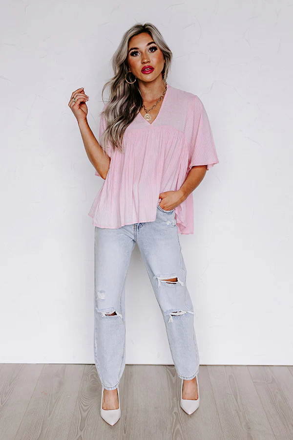 The Lucky One Babydoll Top In Pink - Image 6