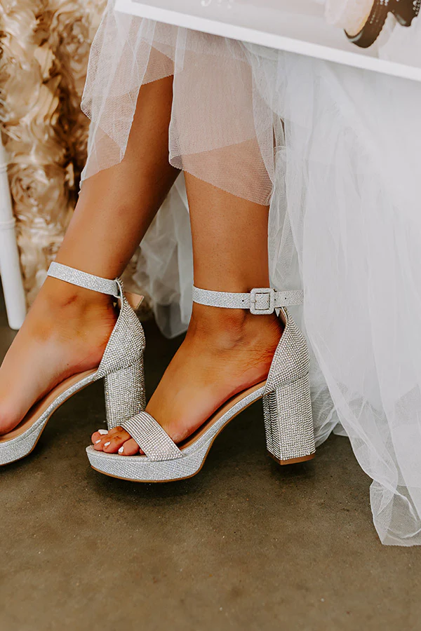 The Lyla Rhinestone Heel In Silver - Image 2