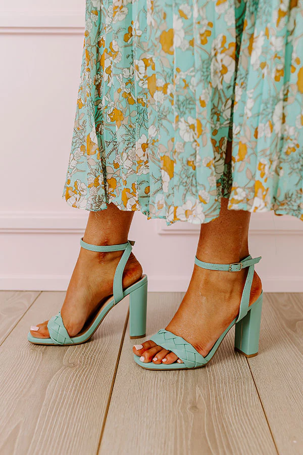 The Lyssi Faux Leather Heel In Ocean Wave - Image 2