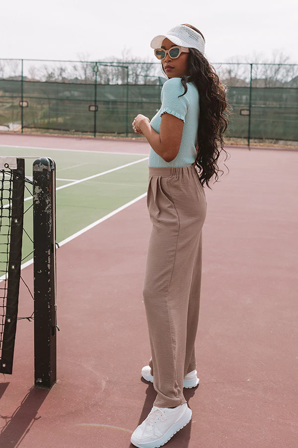 The Maddie High Waist Trousers In Taupe - Image 7