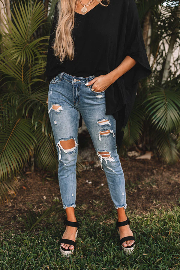 The Mason High Waist Relaxed Skinny in Medium Wash - Image 4