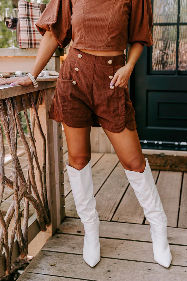 The Maze High Waist Corduroy Shorts - Image 6