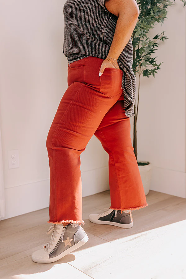 The McKenzie High Waist Jean In Rust - Image 8