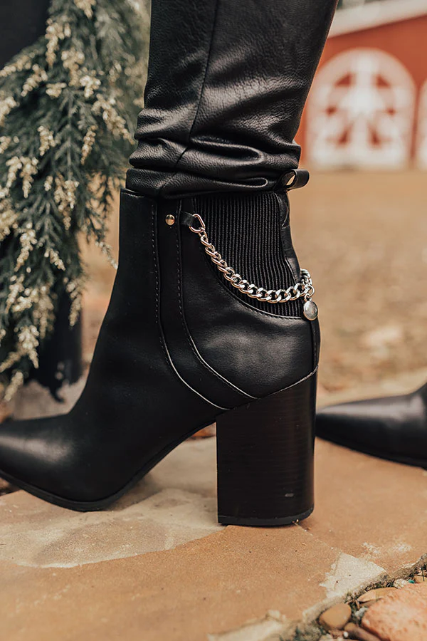 The Meena Faux Leather Bootie In Black - Image 3