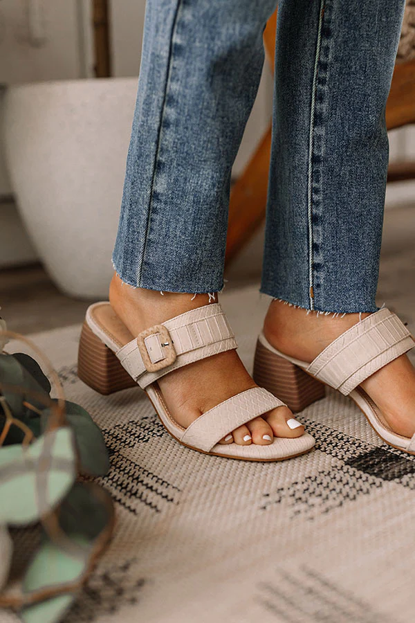 The Metro Faux Leather Heel In Natural - Image 2