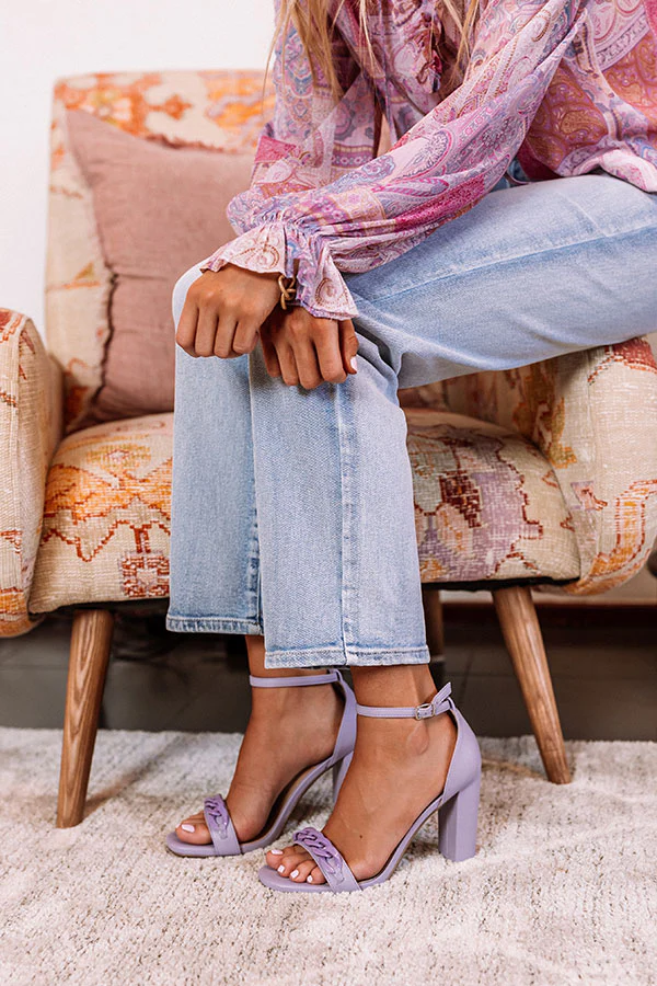 The Minnie Faux Leather Heel In Lavender - Image 4