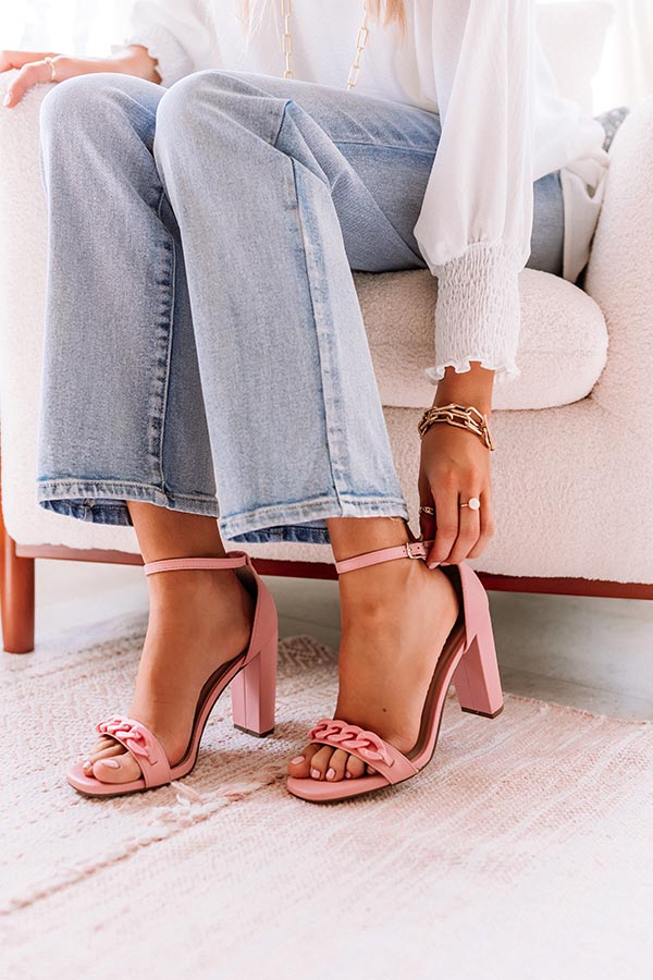 The Minnie Faux Leather Heel In Light Pink - Image 5