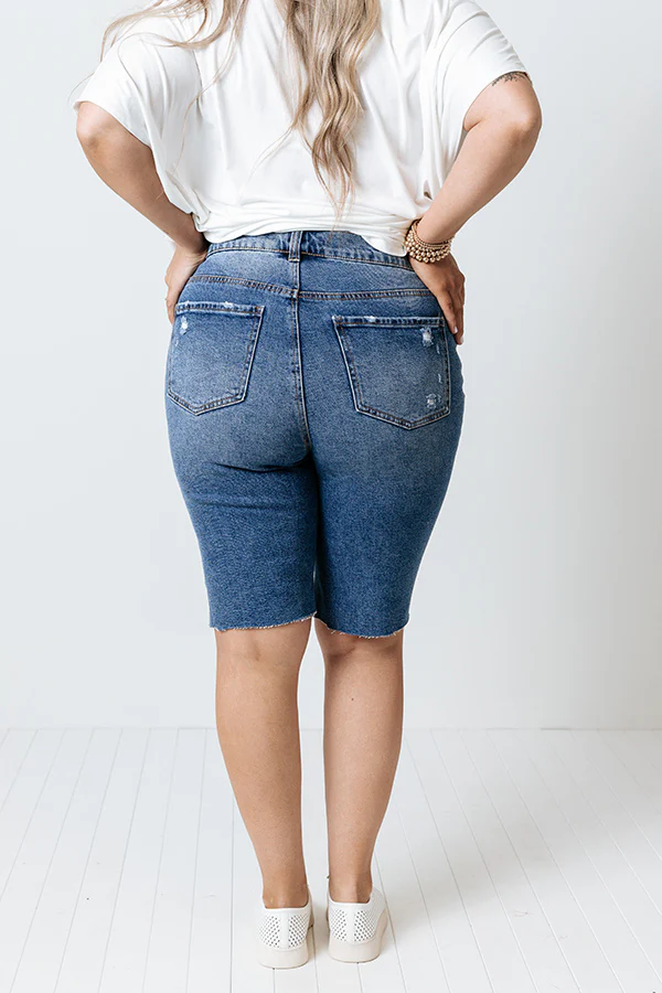 The Neely High Waist Distressed Shorts Curves - Image 11