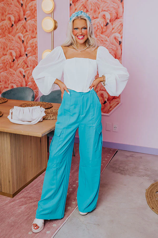 The Nikki High Waist Trousers In Sky Blue - Image 5