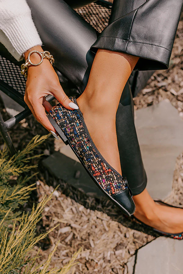 The Olivia Tweed Flat In Black - Image 3