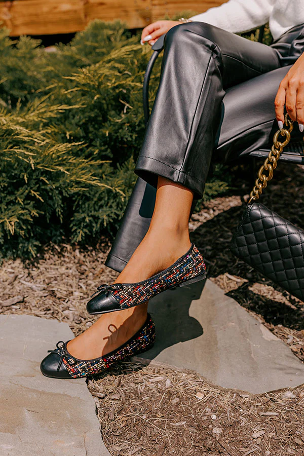The Olivia Tweed Flat In Black - Image 4