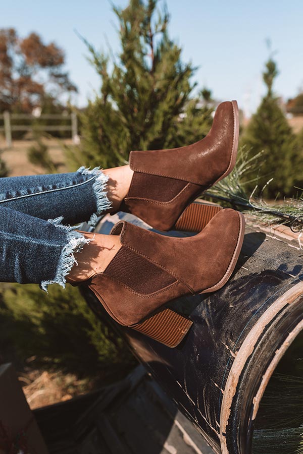 The Ollie Faux Suede Bootie In Chestnut - Image 8