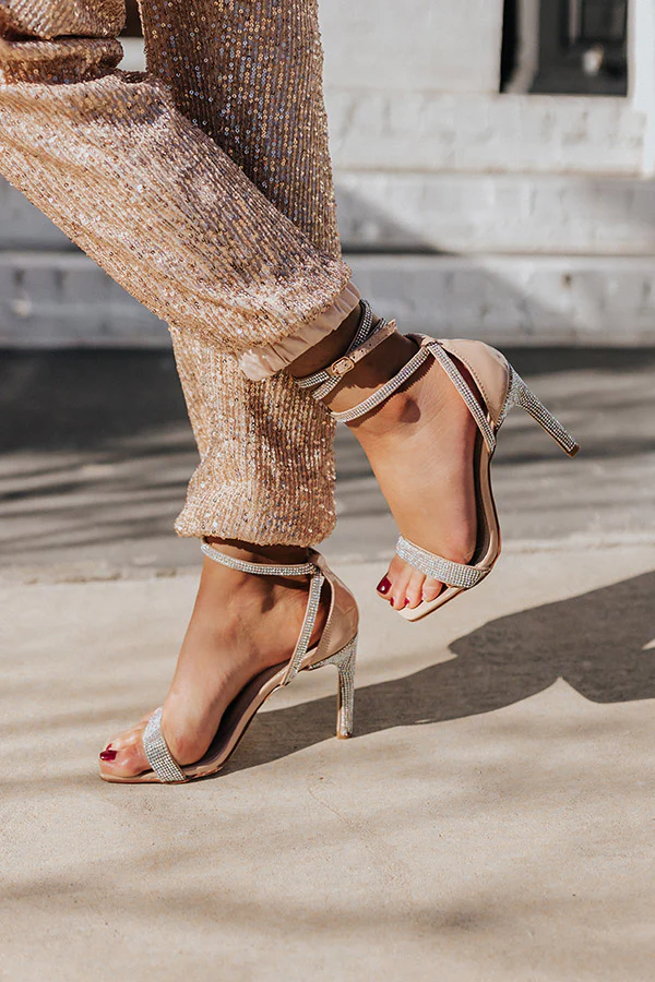 The Quinston Rhinestone Heel In Natural - Image 3