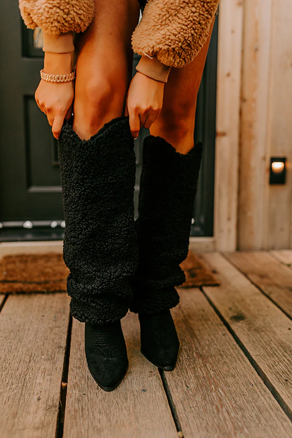 The Raelynn Sherpa Knee High Boot In Black - Image 3