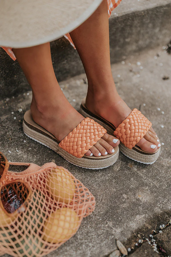 The Shania Braided Espadrille In Peach - Image 2
