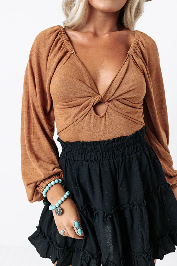 The Sheela Bodysuit In Camel - Image 3
