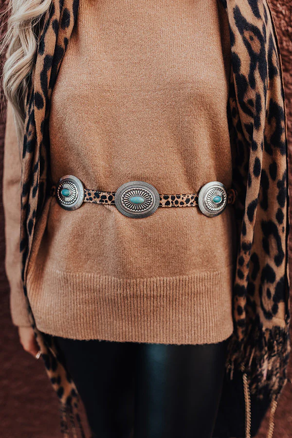 The Steele Concho Leopard Belt - Image 2