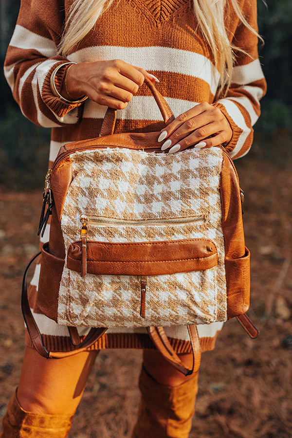 The Stevie Faux Leather Houndstooth Backpack - Image 2