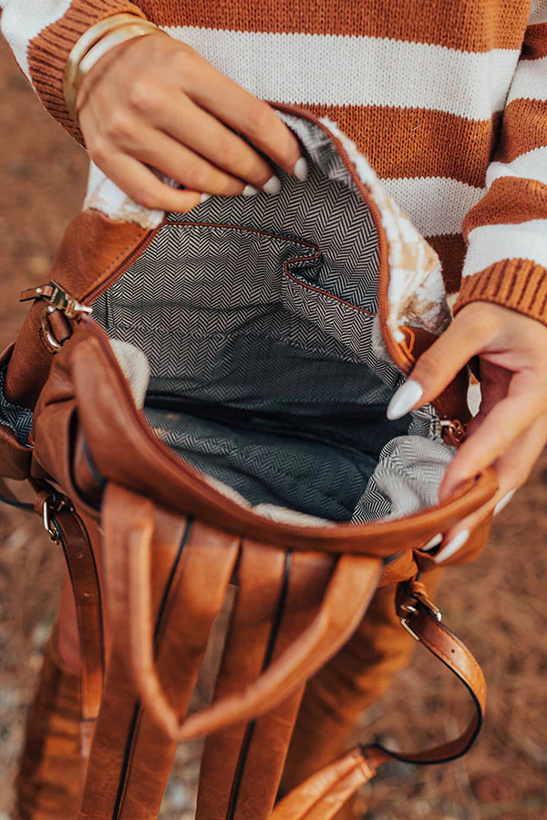 The Stevie Faux Leather Houndstooth Backpack - Image 4
