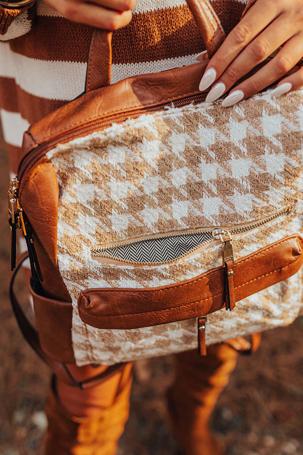 The Stevie Faux Leather Houndstooth Backpack - Image 5
