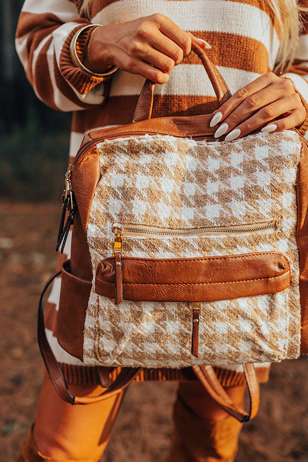 The Stevie Faux Leather Houndstooth Backpack - Image 6