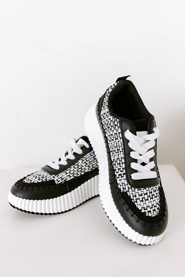 The Terra Tweed Platform Sneaker in Black - Image 4