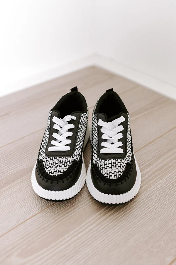 The Terra Tweed Platform Sneaker in Black - Image 5