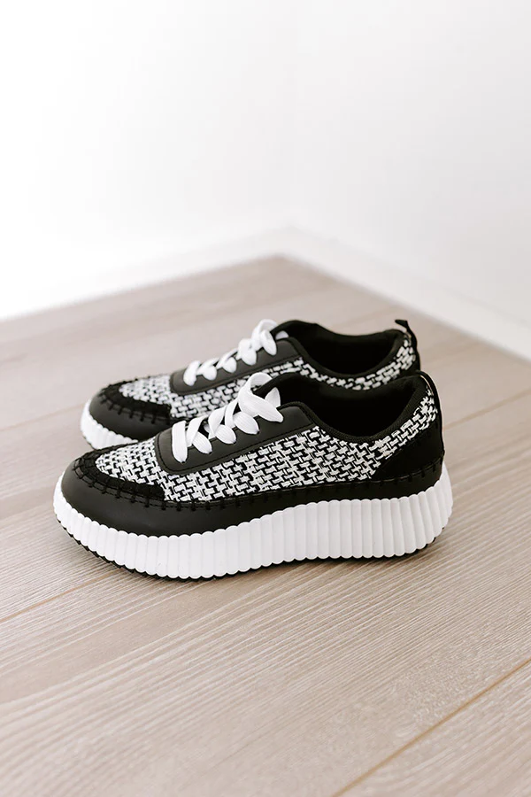 The Terra Tweed Platform Sneaker in Black - Image 6